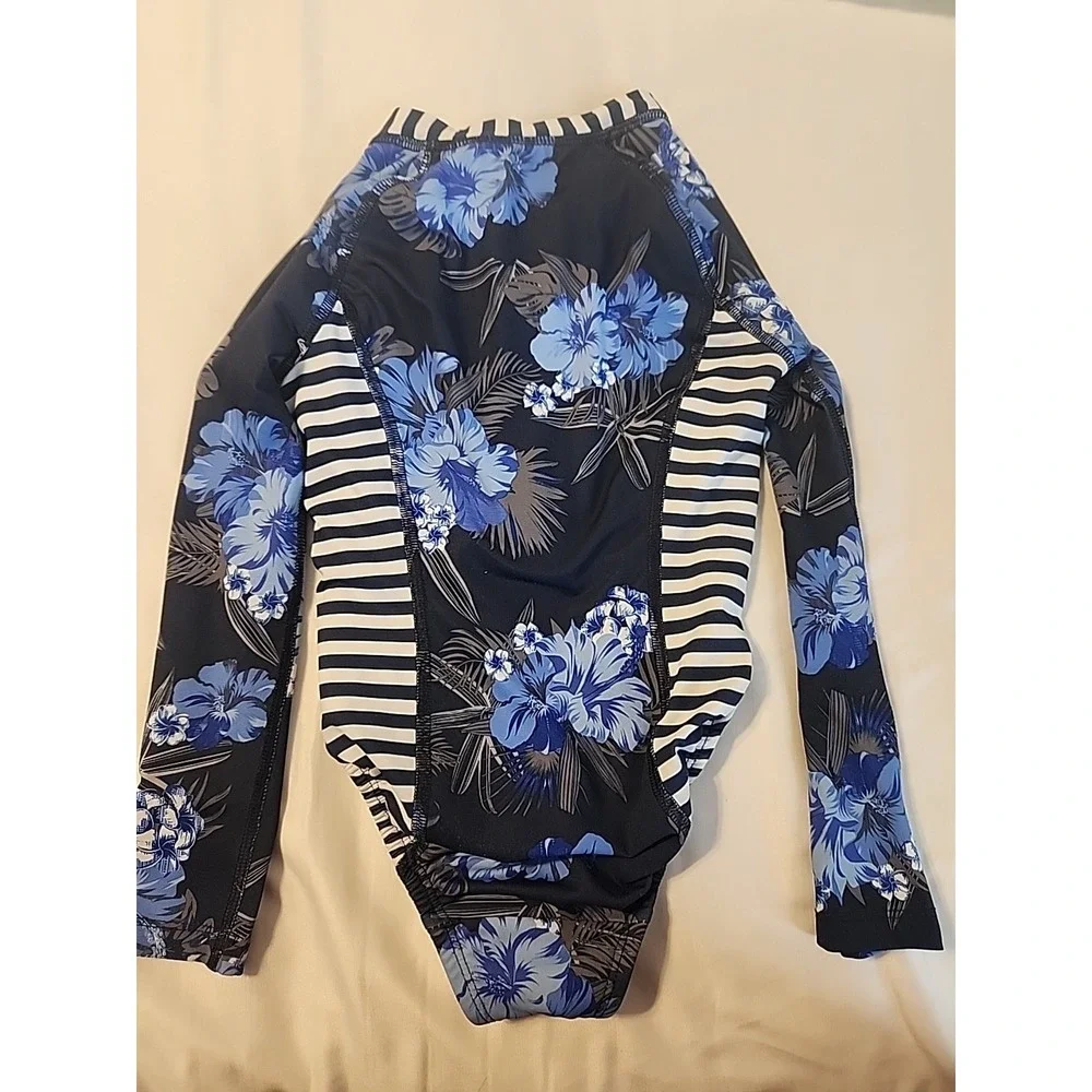 WONDER NATION GIRLS  RASH GUARD ONE PIECE SWIMSUIT‎ SIZE XS 4-5